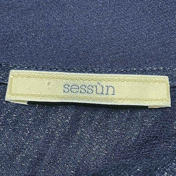 Sessùn Amelia Navy Blue Open Back Crepe Mini Dress Small - Picture 5 of 6